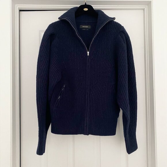 Isabel Marant "Abby" Zip-Front Cardigan in Navy, size 36 (like XS/S) - Picture 14 of 15